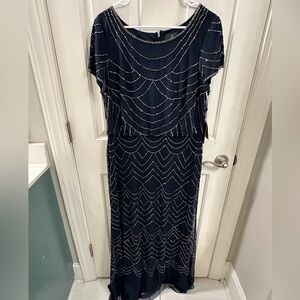 Adrianna Pappel. Gown - Navy with Silver sequins. NWT. Size 16.